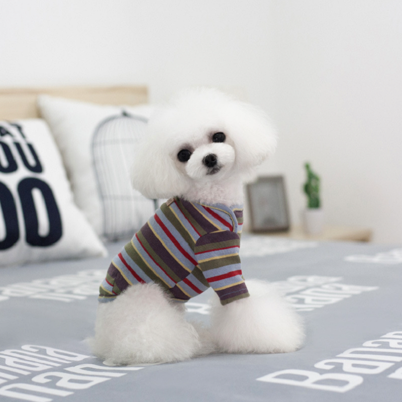 NEW DOG FASHION Puppy Clothes Candy Striped T-Shir