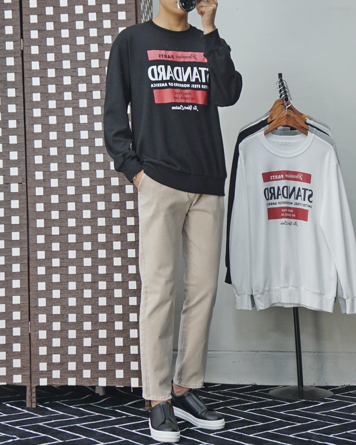 Men Height Shoes Bending Keyboard Slip-on 2 Color 