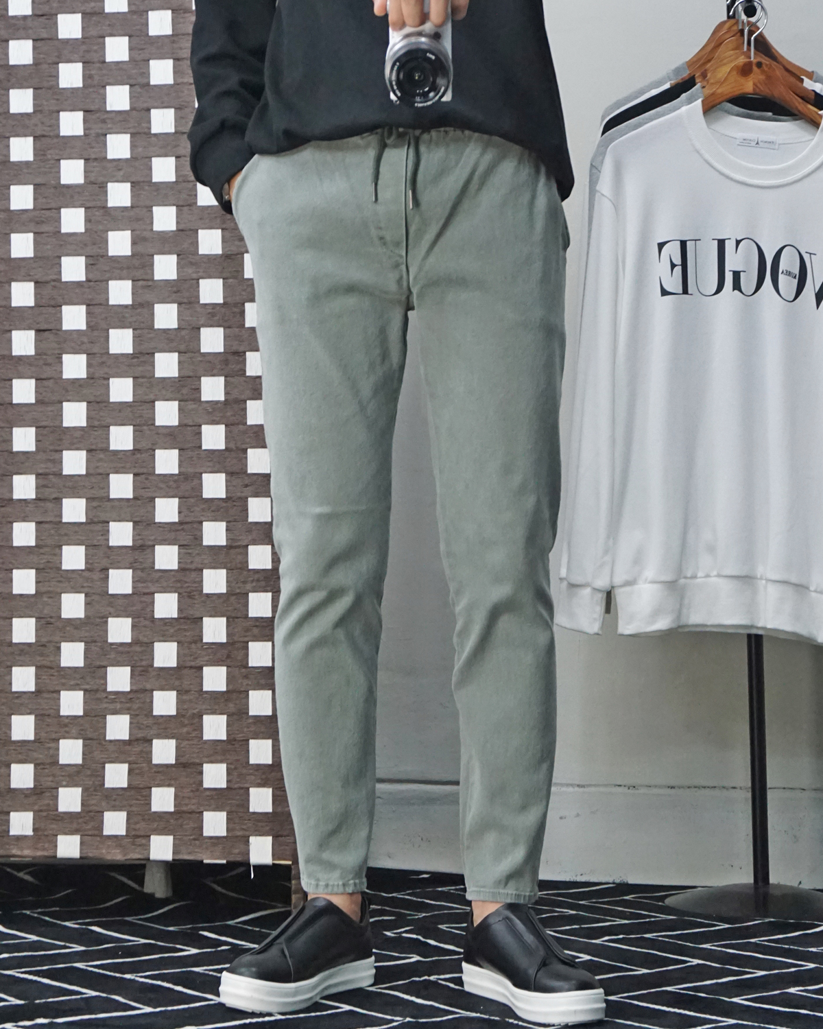 Men Height Shoes Bending Keyboard Slip-on 2 Color 