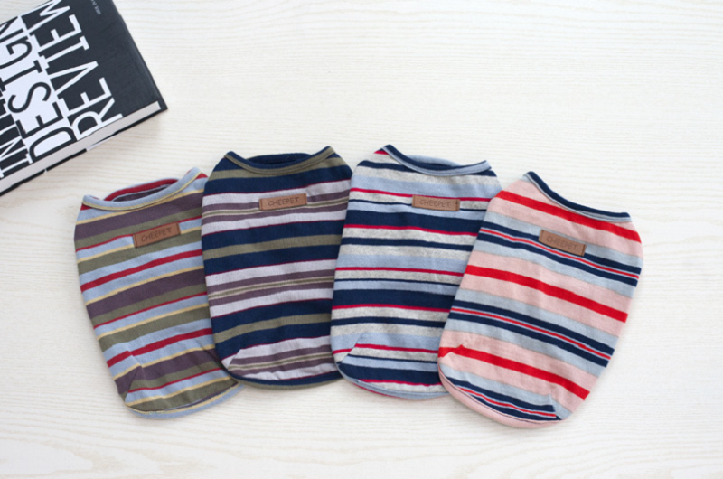 NEW DOG FASHION Puppy Clothes Candy Striped T-Shir