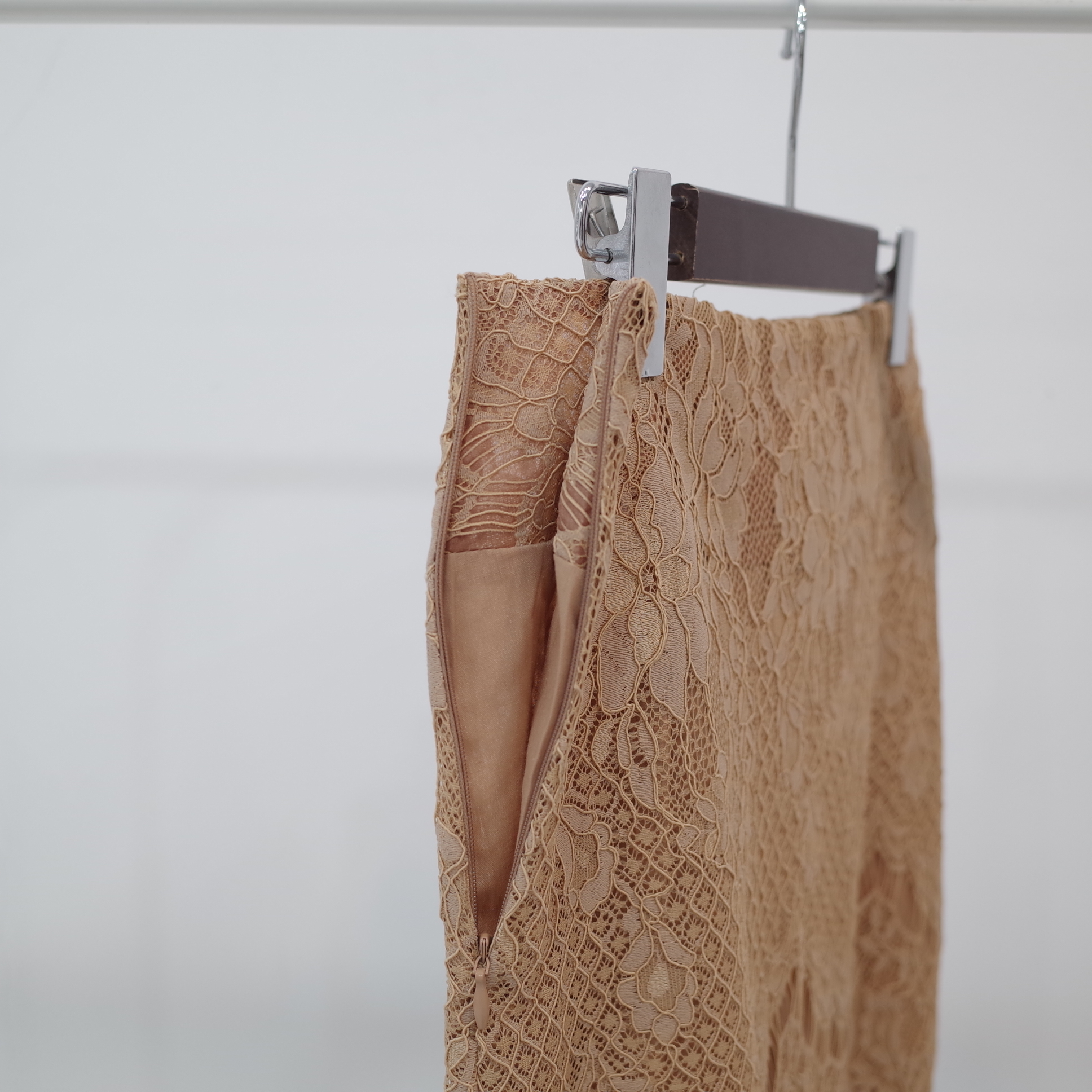 Autumn flower lace skirt H line Embroidery Long co