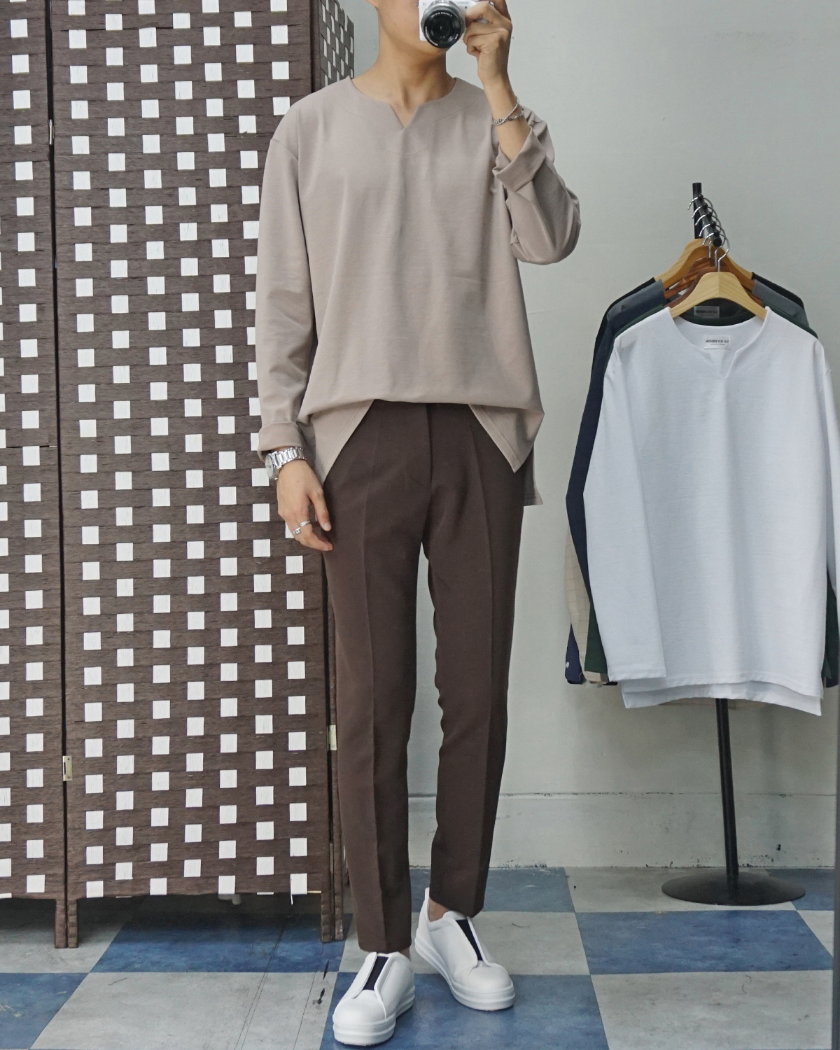 Men Height Shoes Bending Keyboard Slip-on 2 Color 