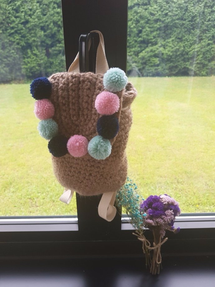 NEW CHILDREN BAG LADY CHILDREN BAGS Knit Pom Pom B
