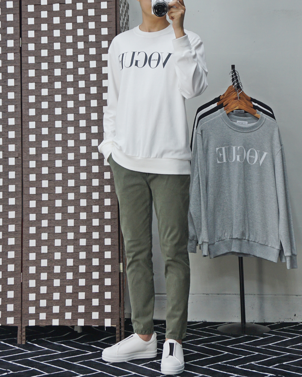 Men Height Shoes Bending Keyboard Slip-on 2 Color 