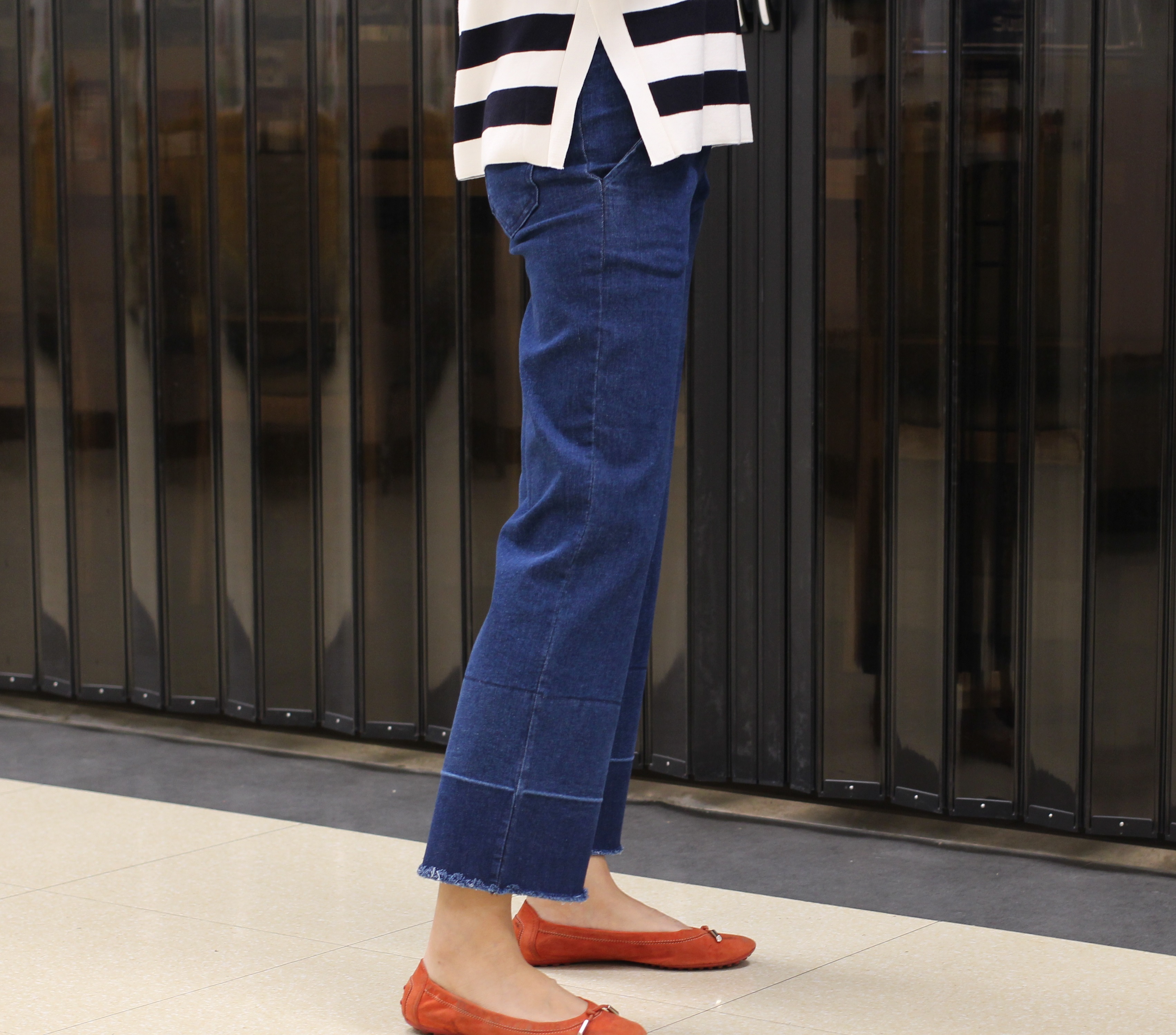 Korea Jeans Pants Drinking brushed denim banding W