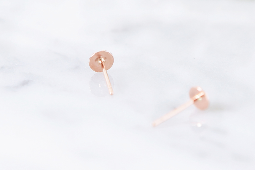 Cutting Round Earrings Daily Simple Rose Gold 14K 
