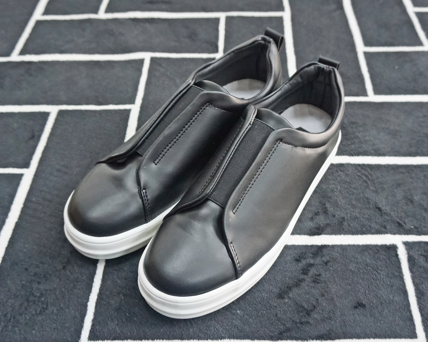 Men Height Shoes Bending Keyboard Slip-on 2 Color 