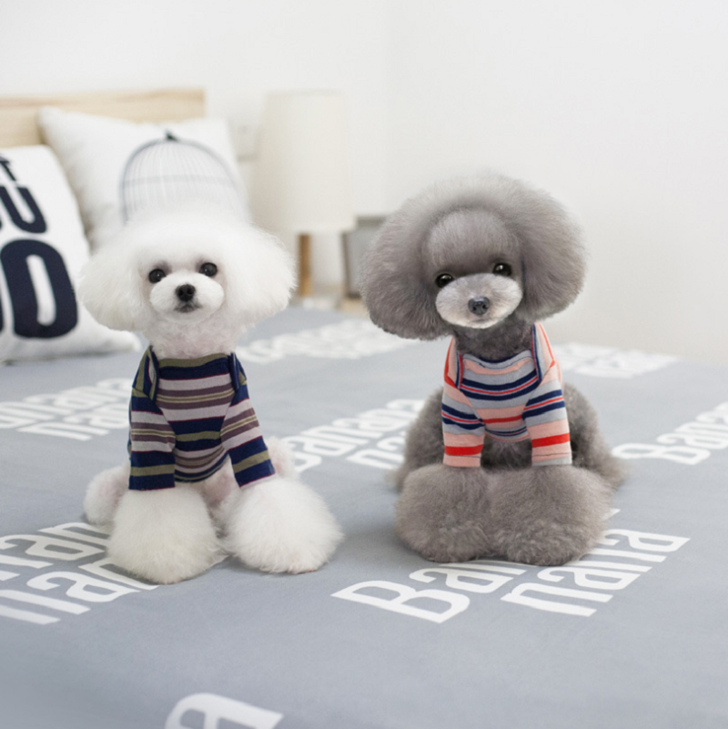 NEW DOG FASHION Puppy Clothes Candy Striped T-Shir