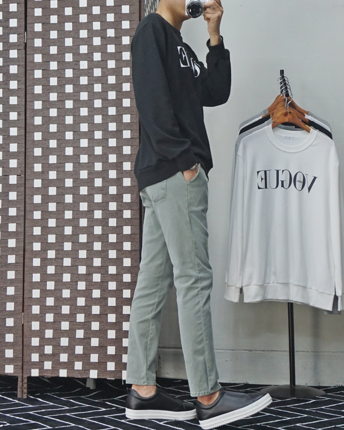 Men Height Shoes Bending Keyboard Slip-on 2 Color 