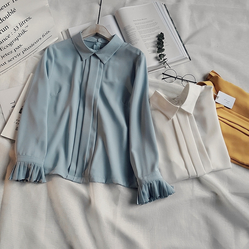 Women Blouses Sleeveless ruffle black white check 