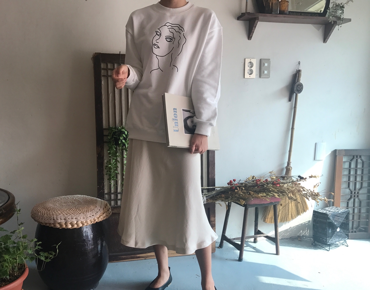 Mermaid Silk Satin Long Skirt Ivory, Brown Autumn 