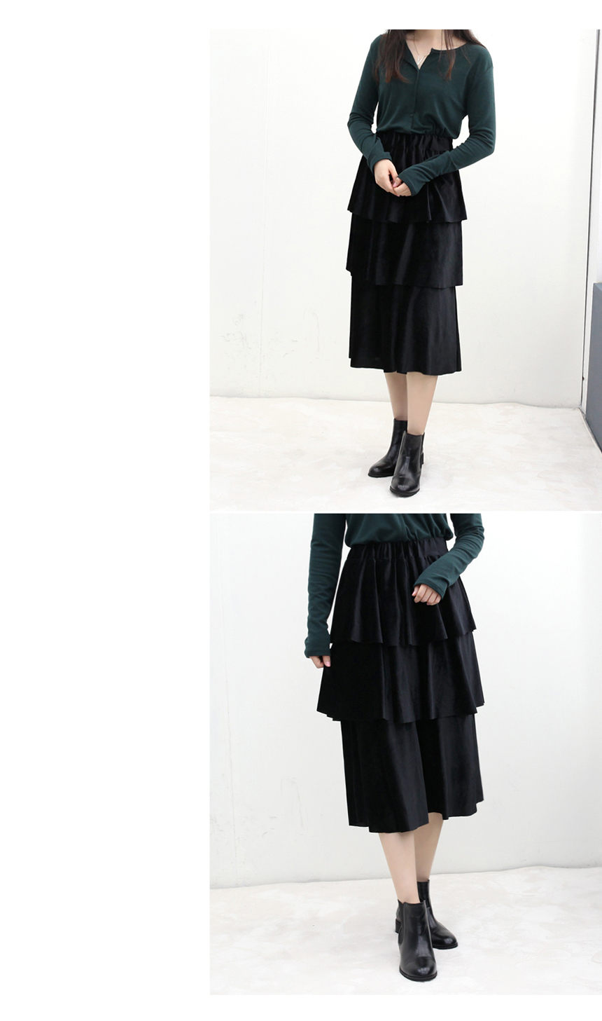 Velvet Cangkang Long Skirt Autumn Banding Voyeur l