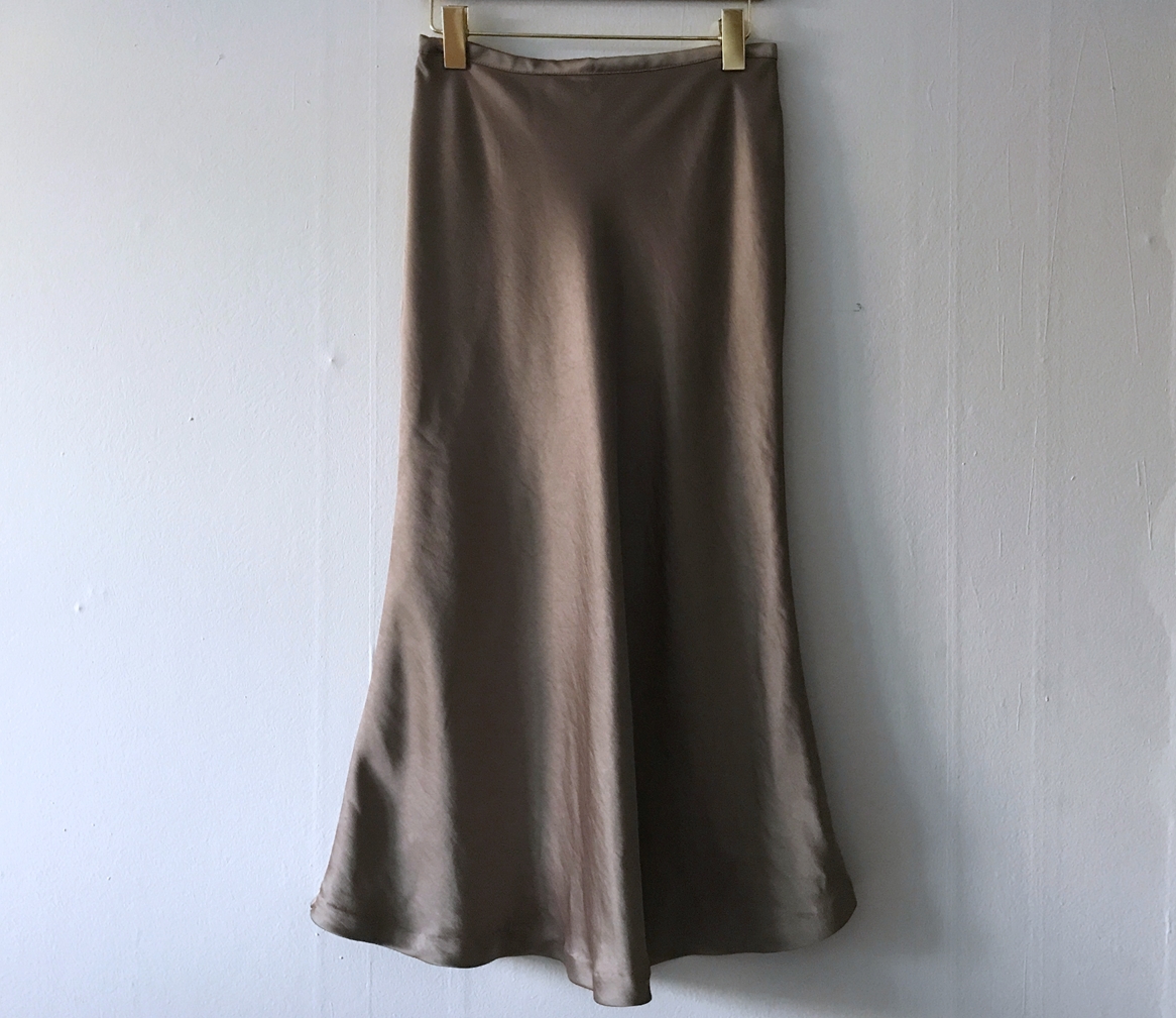 Mermaid Silk Satin Long Skirt Ivory, Brown Autumn 