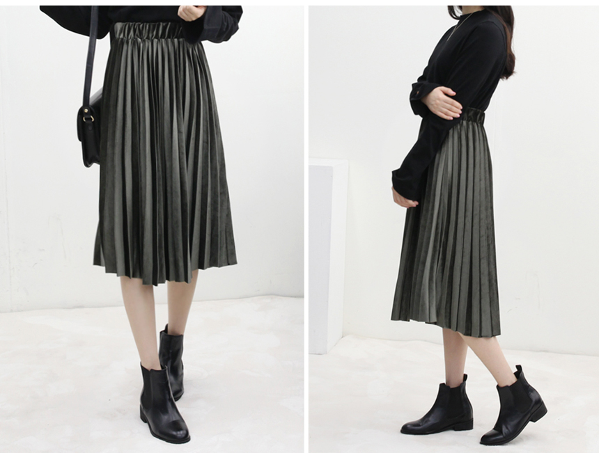Velvet Pleated Long skirts 20s 3 Women's year-e