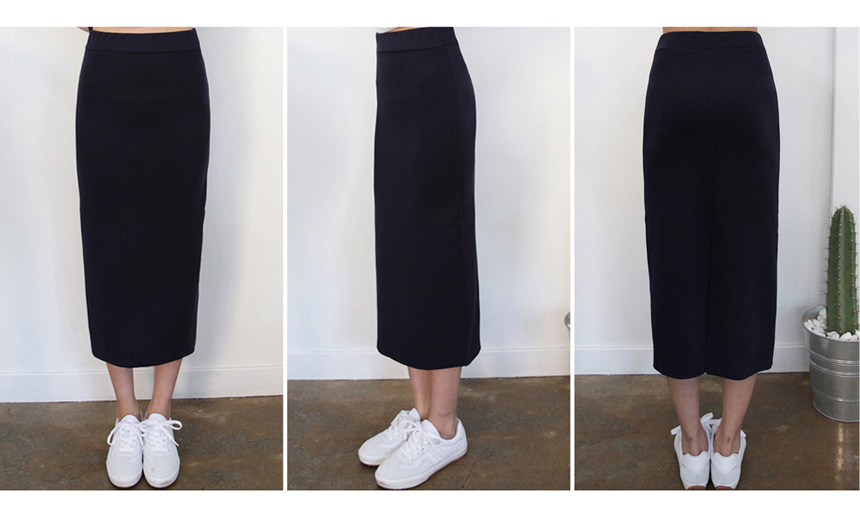 Adelia H Line Long Skirts Trim Gold Date Banding D