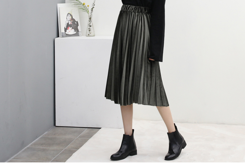 Velvet Pleated Long skirts 20s 3 Women's year-e