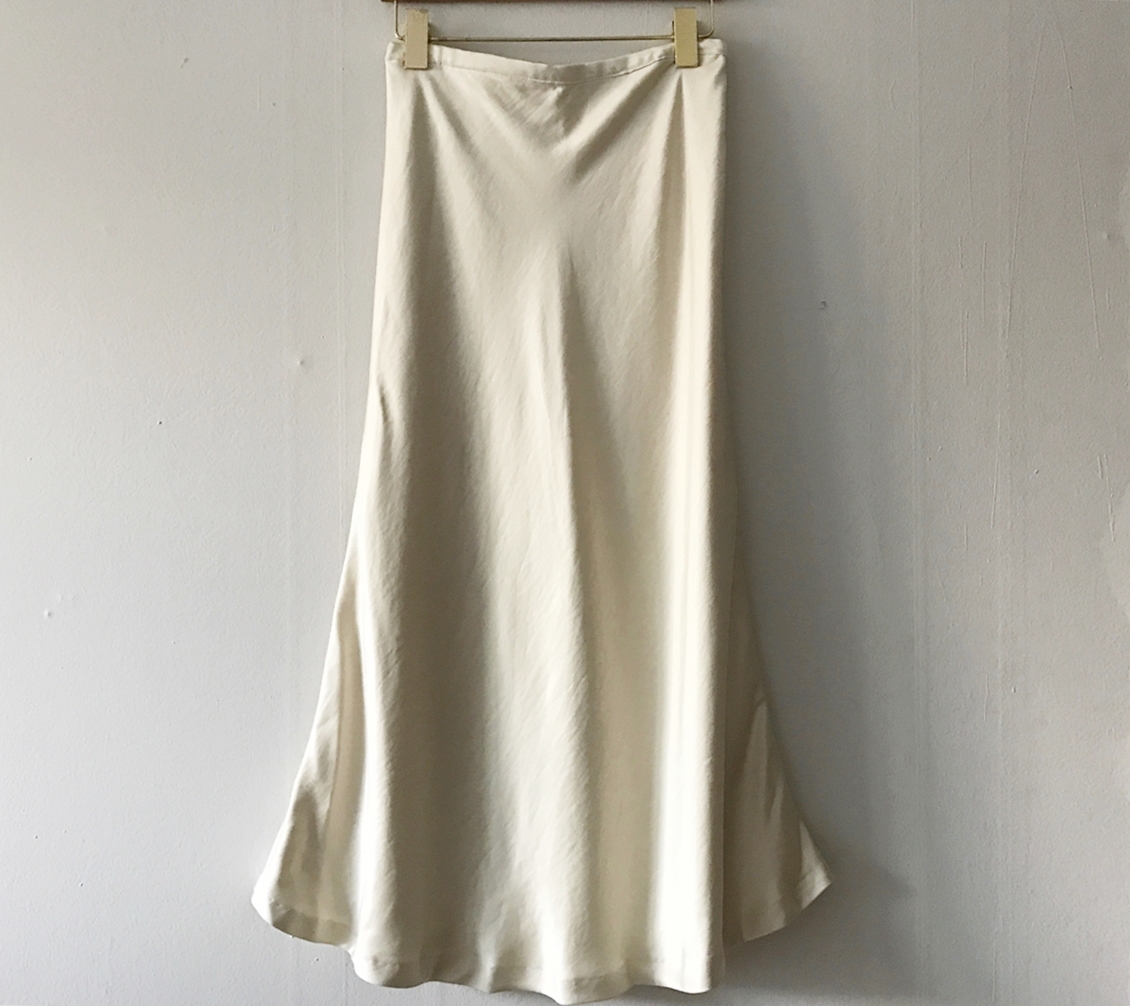 Mermaid Silk Satin Long Skirt Ivory, Brown Autumn 