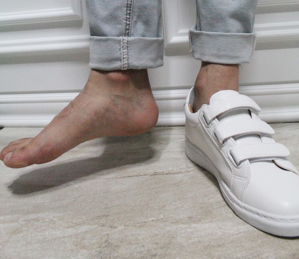 Men Height Shoes Unisex Couple 7cm Velcro White