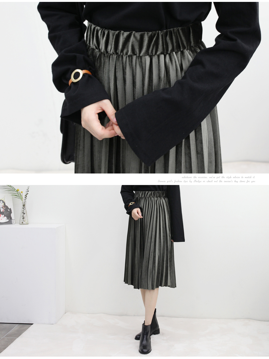 Velvet Pleated Long skirts 20s 3 Women's year-e