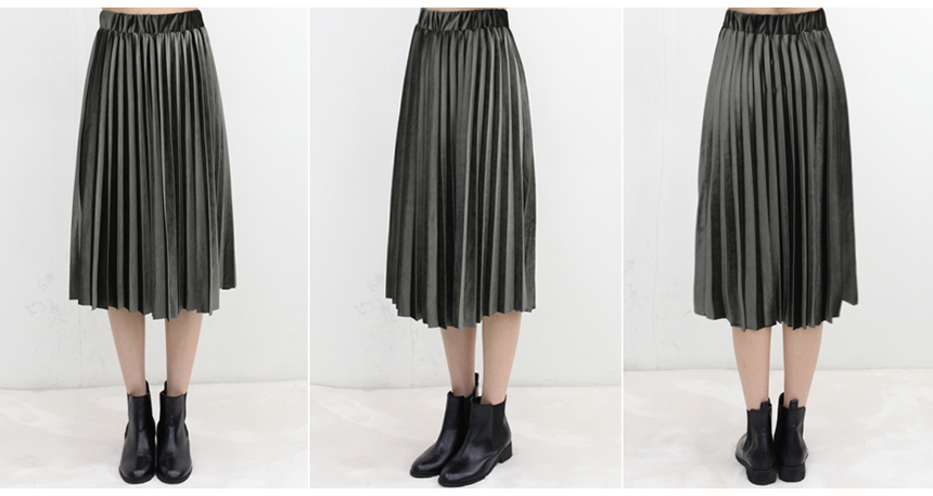 Velvet Pleated Long skirts 20s 3 Women's year-e