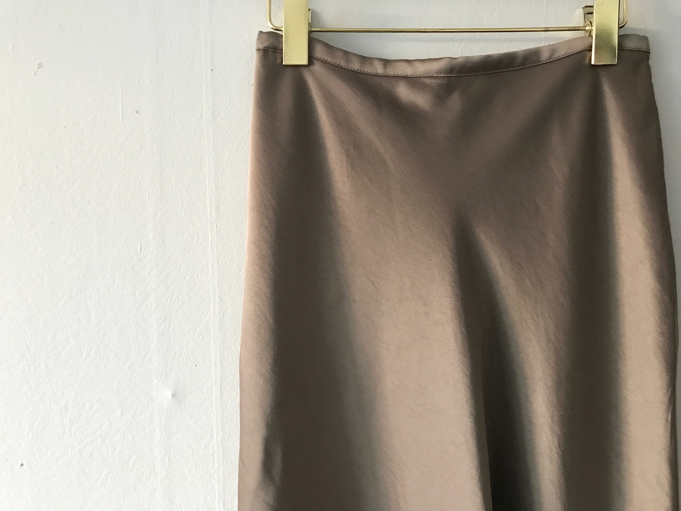 Mermaid Silk Satin Long Skirt Ivory, Brown Autumn 