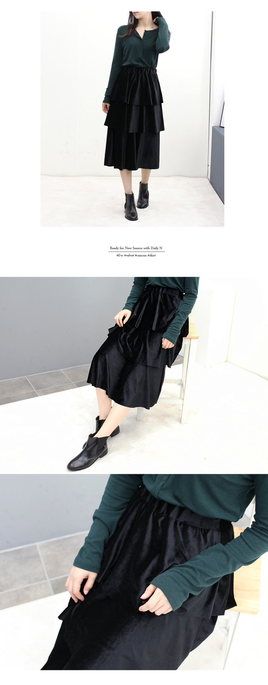 Velvet Cangkang Long Skirt Autumn Banding Voyeur l