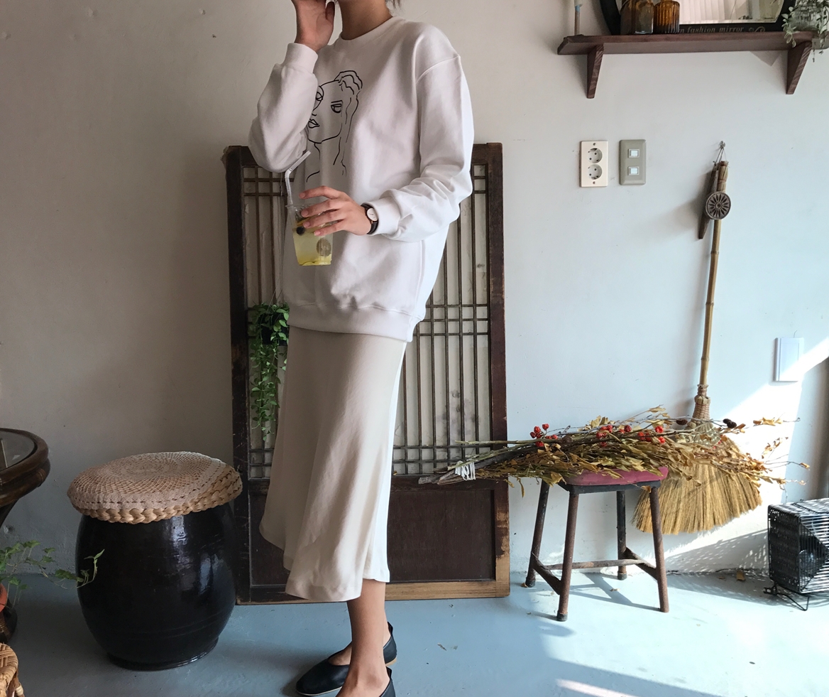 Mermaid Silk Satin Long Skirt Ivory, Brown Autumn 