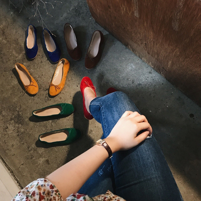 Real Lambskin Suede Middle Heel 1cm, 3cm Women'