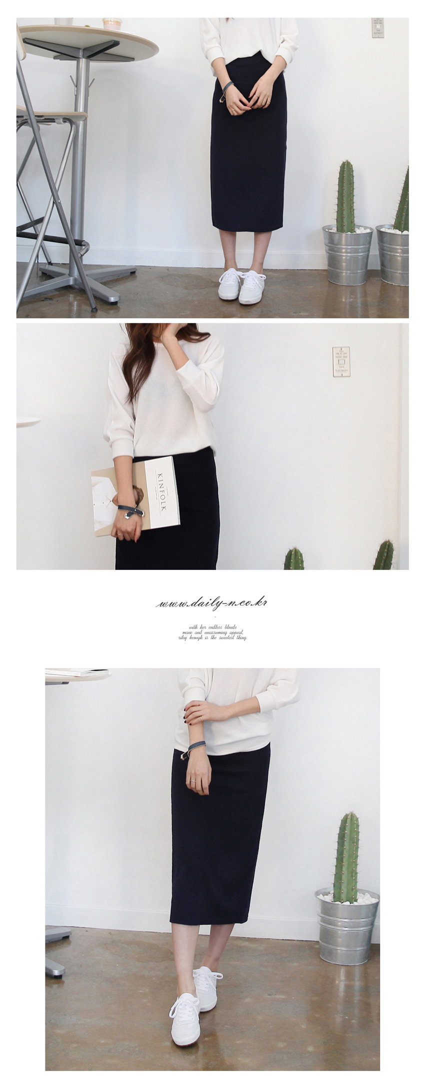 Adelia H Line Long Skirts Trim Gold Date Banding D