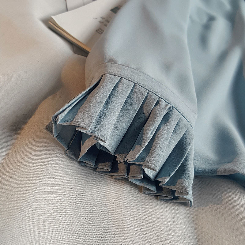 Women Blouses Sleeveless ruffle black white check 