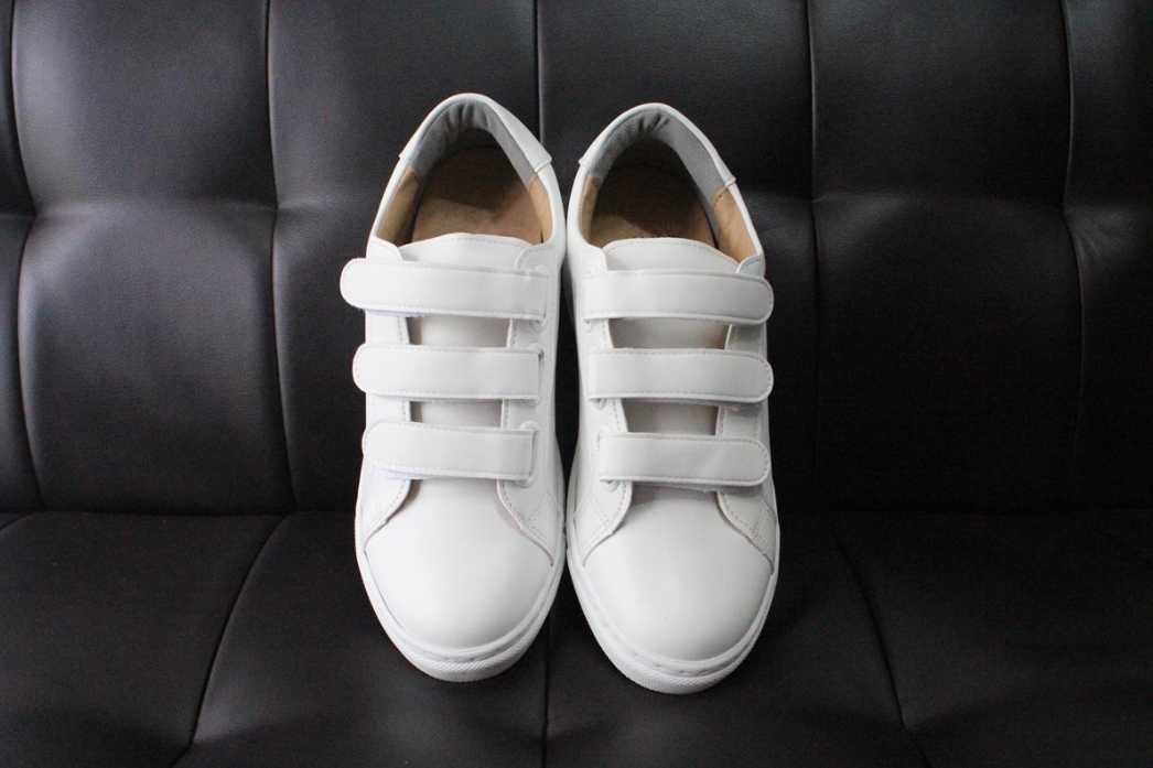 Men Height Shoes Unisex Couple 7cm Velcro White