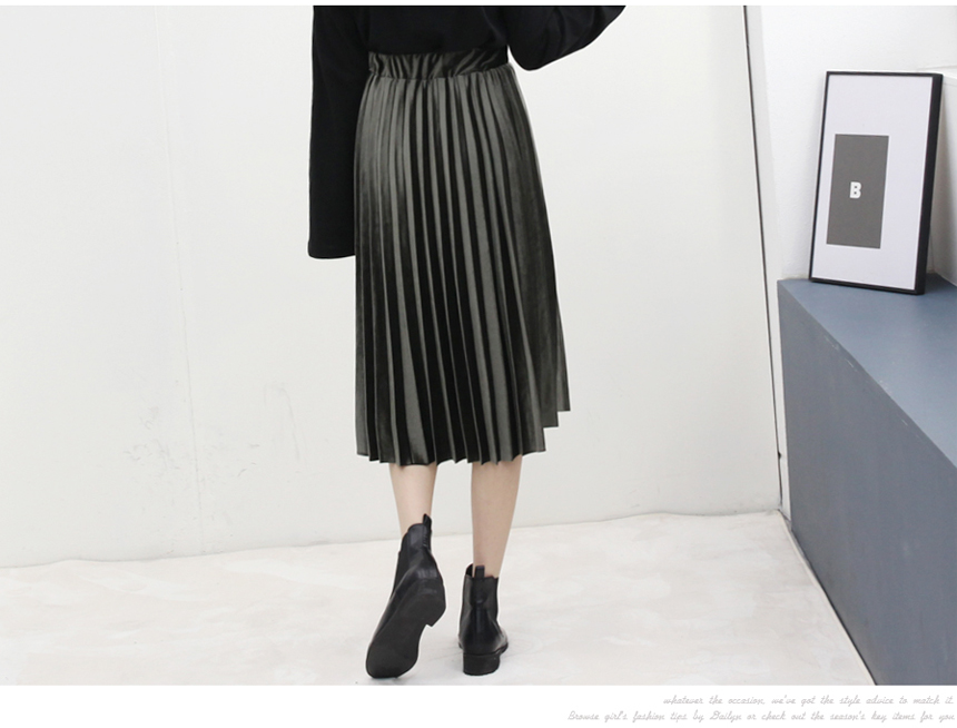 Velvet Pleated Long skirts 20s 3 Women's year-e