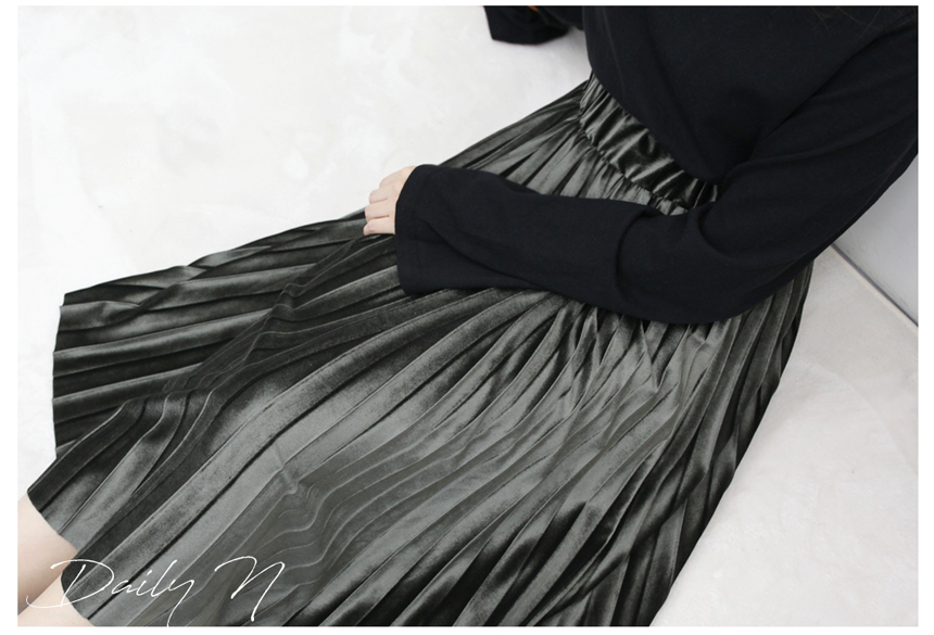 Velvet Pleated Long skirts 20s 3 Women's year-e