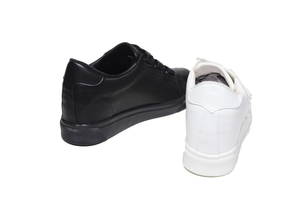 Men Height Shoes Unisex Couple 7cm Velcro White