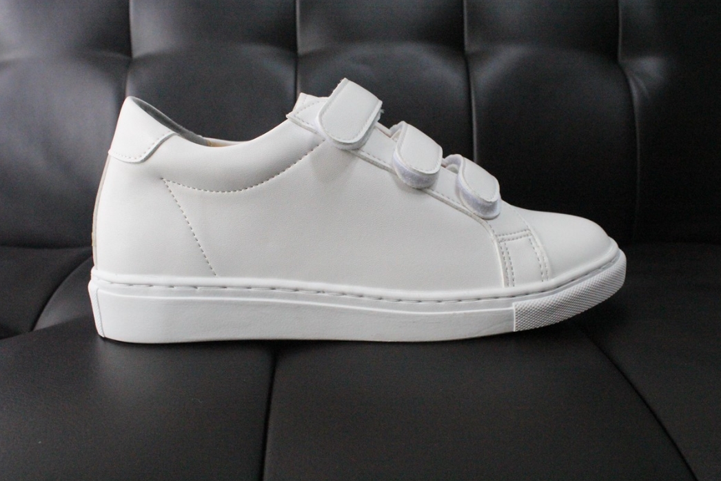 Men Height Shoes Unisex Couple 7cm Velcro White