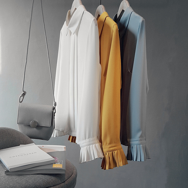 Women Blouses Sleeveless ruffle black white check 