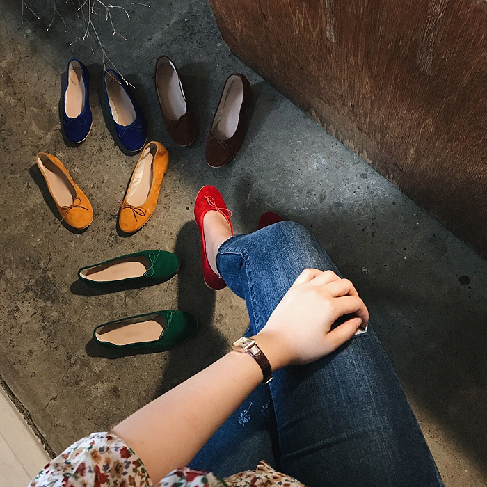 Real Lambskin Suede Middle Heel 1cm, 3cm Women'