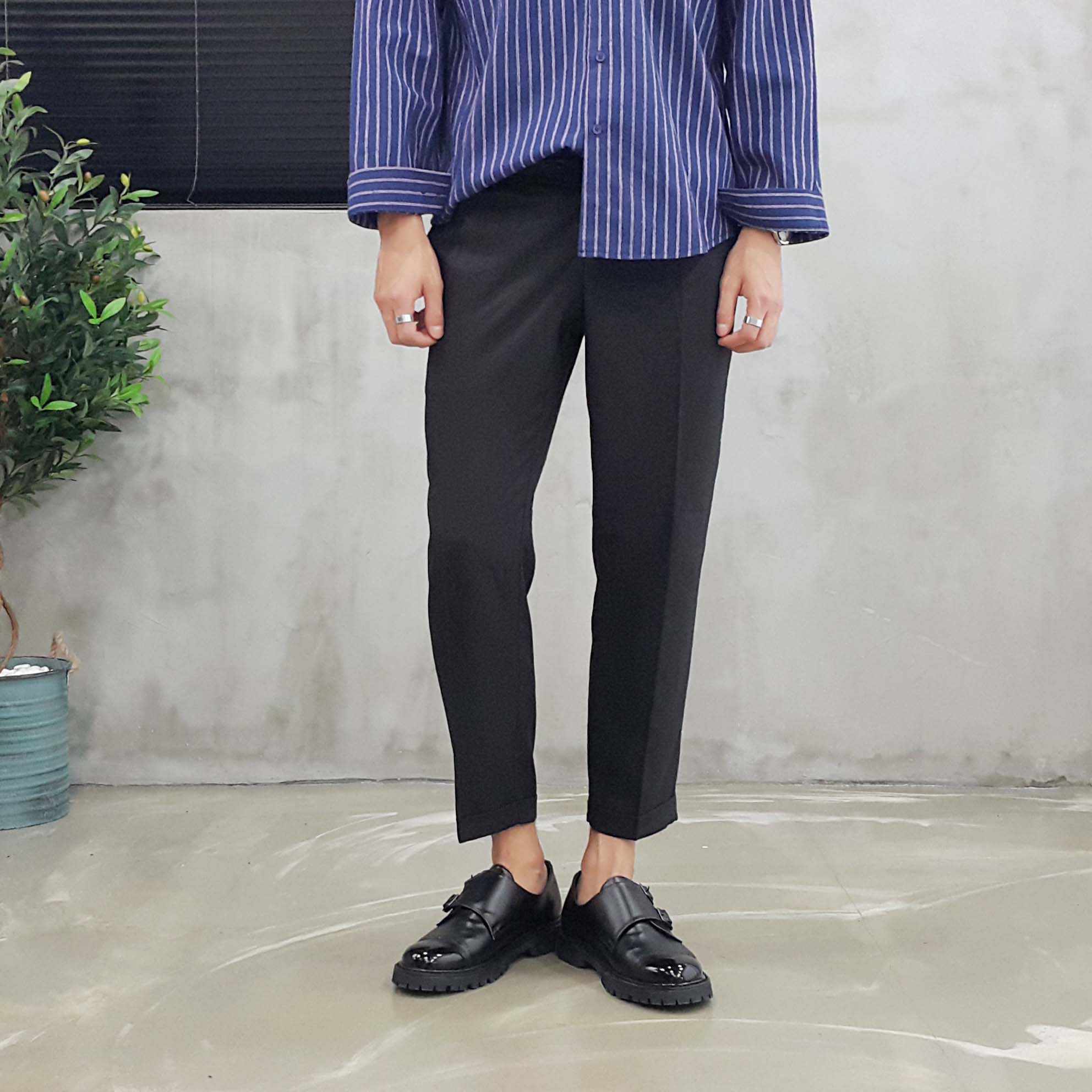 Men Leather Shoes Monk Strap Clipper Men's Loop