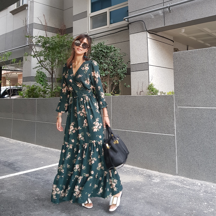 New Women Dress London Gray Autumn Blossom Flower 