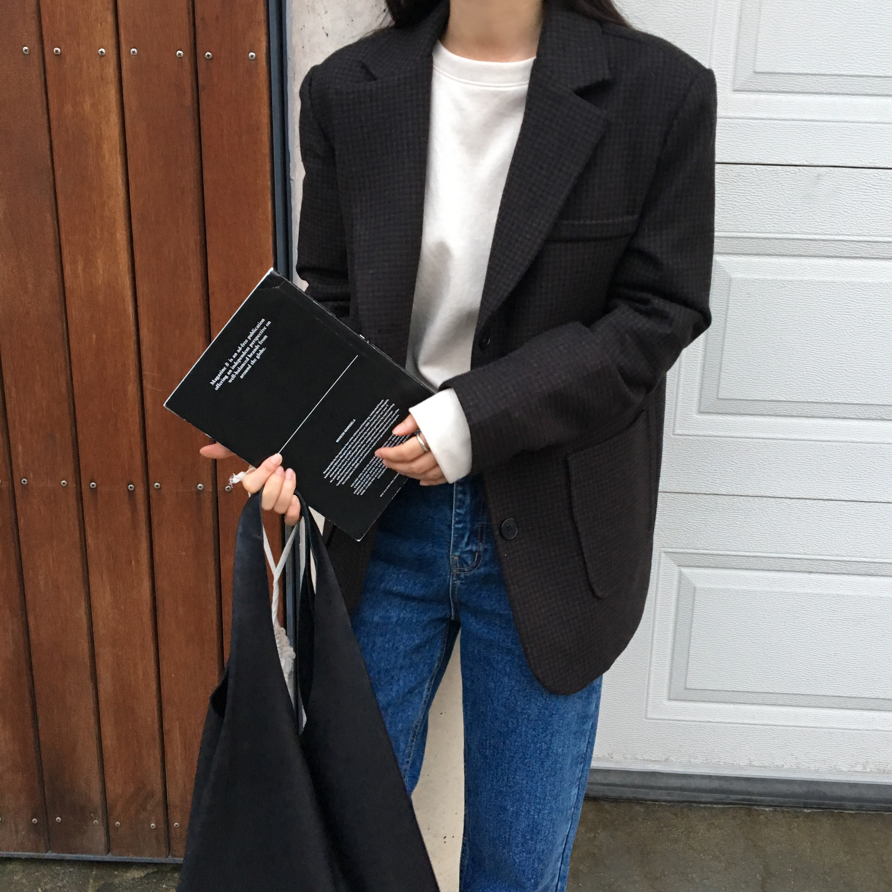 Korea Jeans Pants Roll-up Denim Pants Jeans Vintag