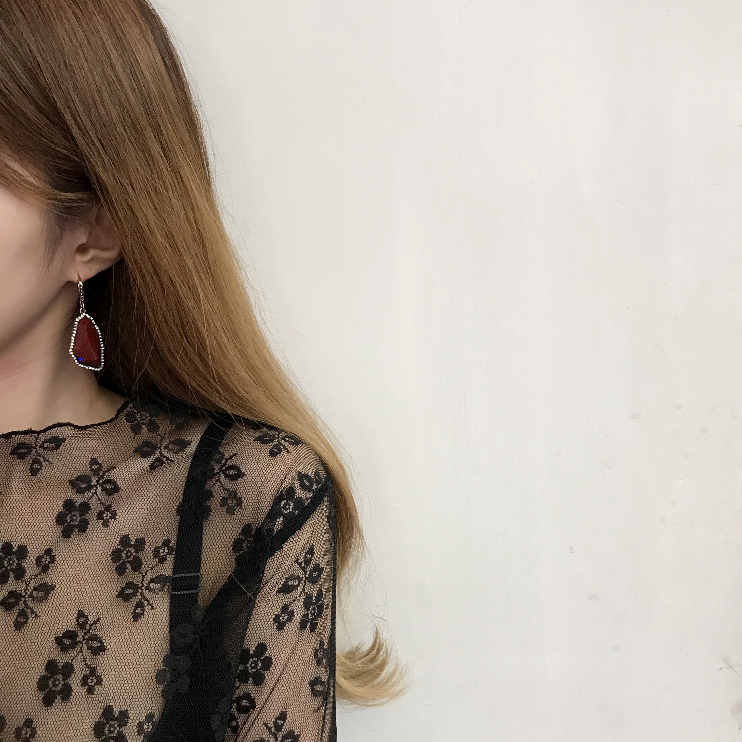 Deep Burgundy Stone Earrings First Wardrobe Drop A