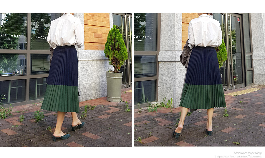 Wool color pleated pleated skirt 2color skirt 30s 