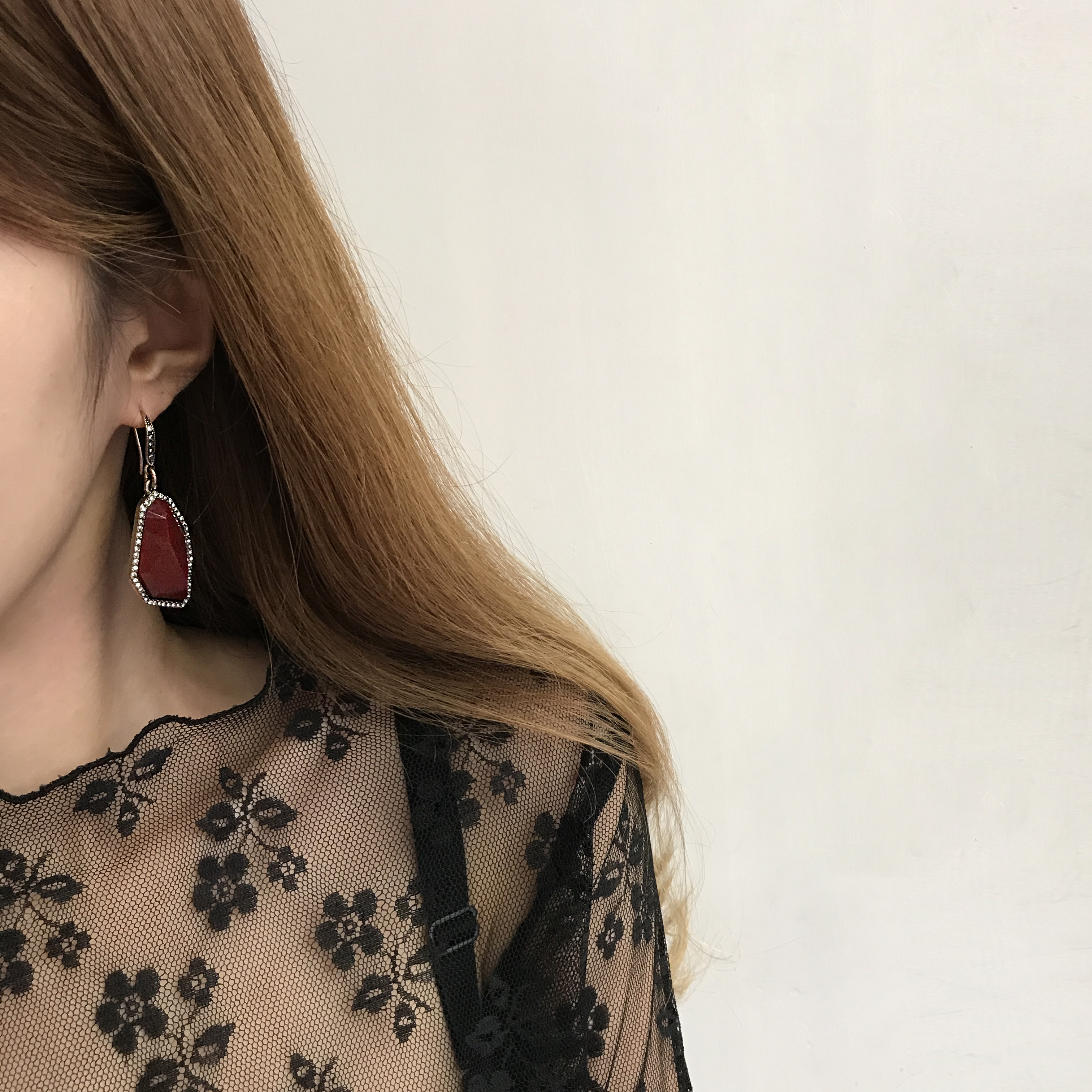 Deep Burgundy Stone Earrings First Wardrobe Drop A