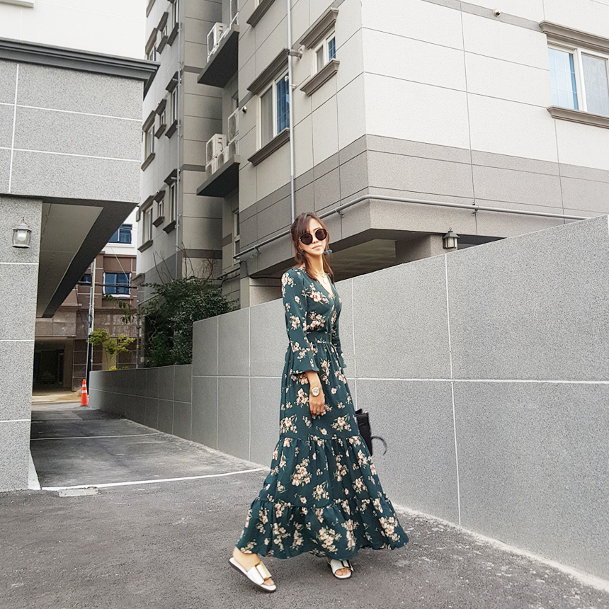 New Women Dress London Gray Autumn Blossom Flower 