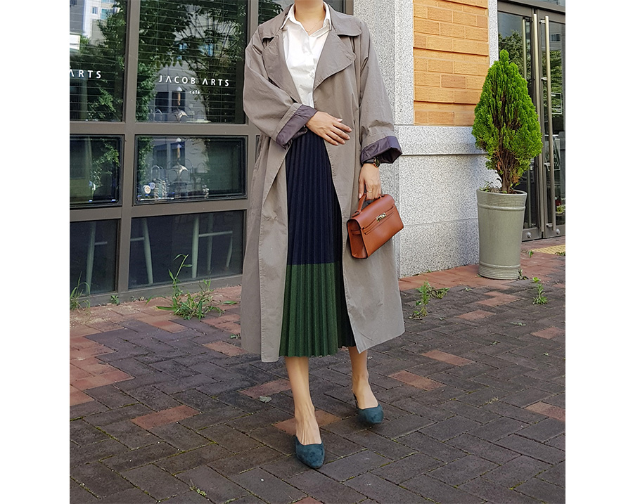 Wool color pleated pleated skirt 2color skirt 30s 