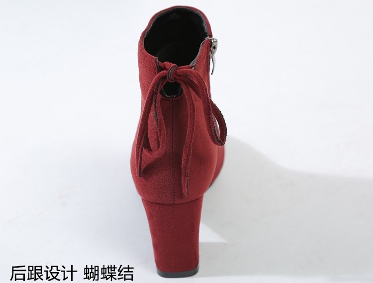 Premium Ribbon Sunglasses Suede Angle Boots 3color