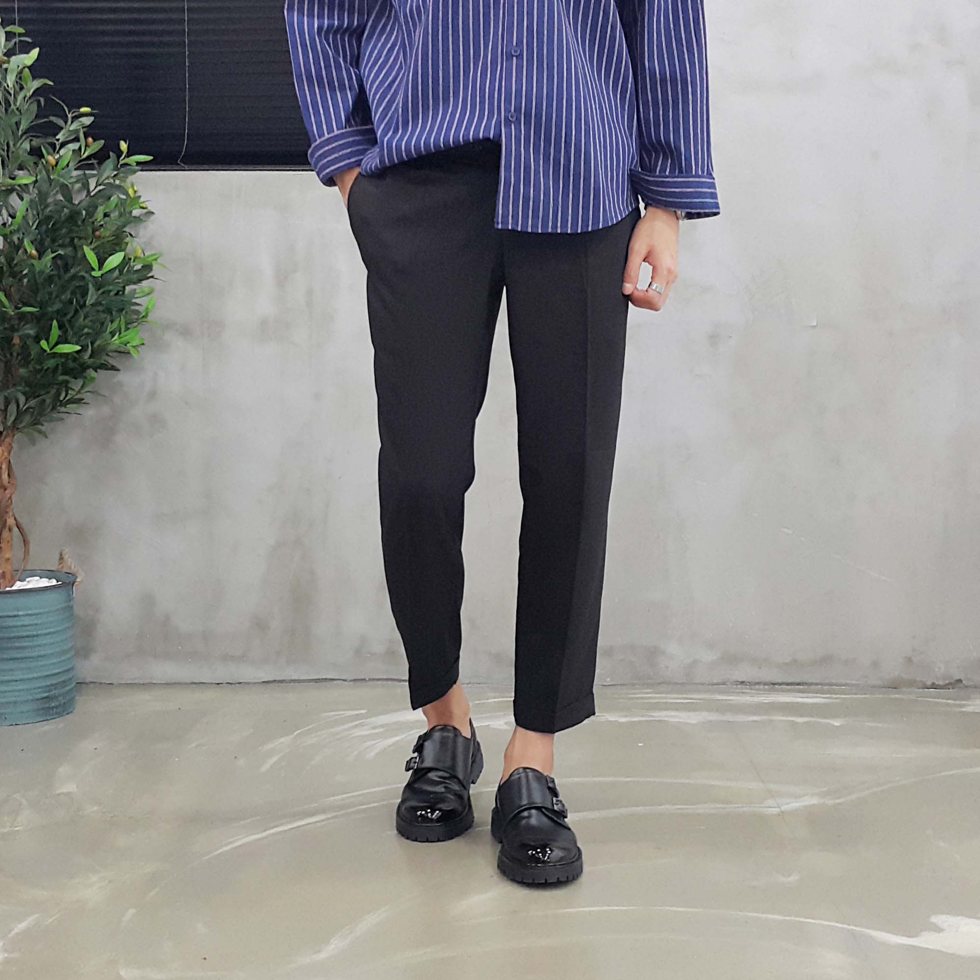 Men Leather Shoes Monk Strap Clipper Men's Loop