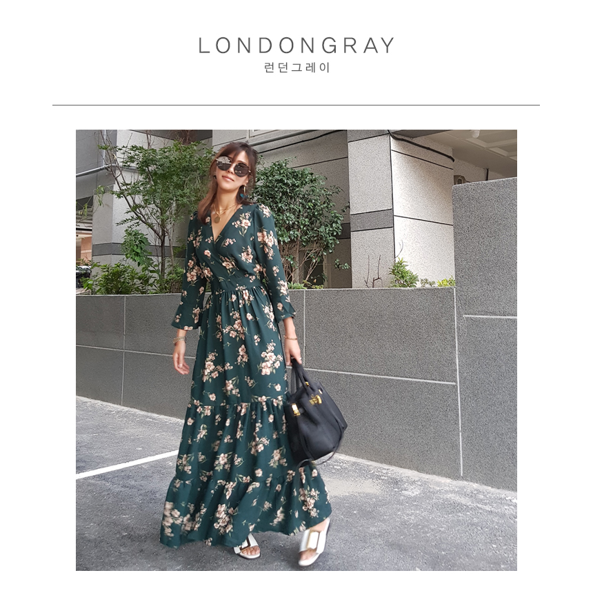 New Women Dress London Gray Autumn Blossom Flower 