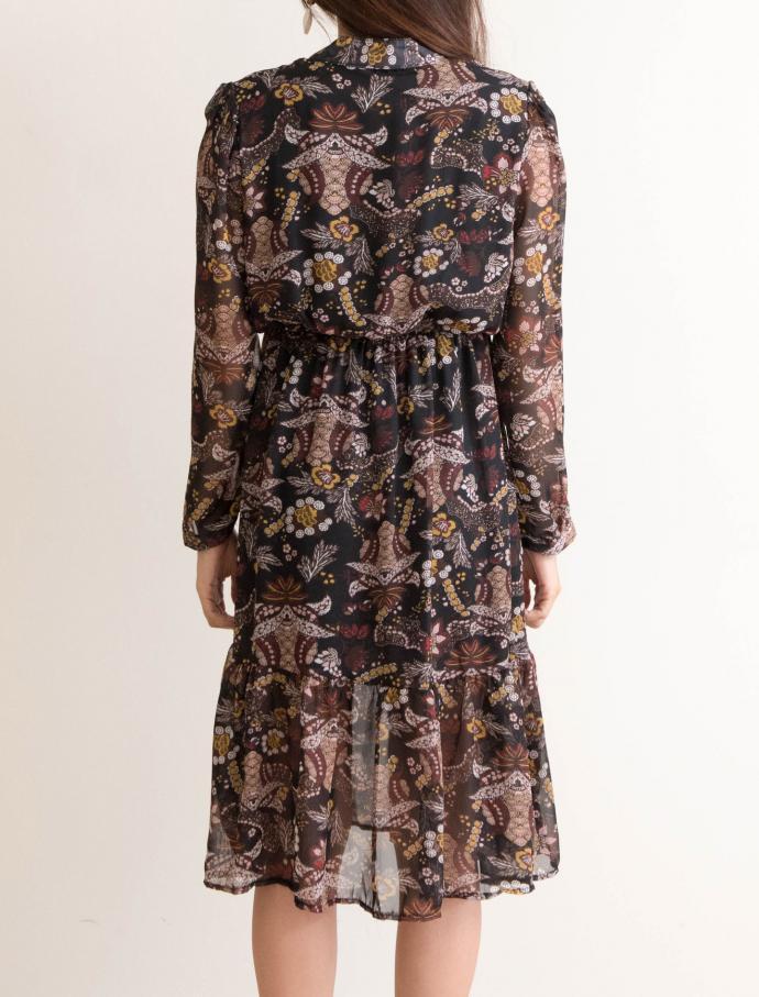 New Women Dress Blenic Flower Shirring Dress