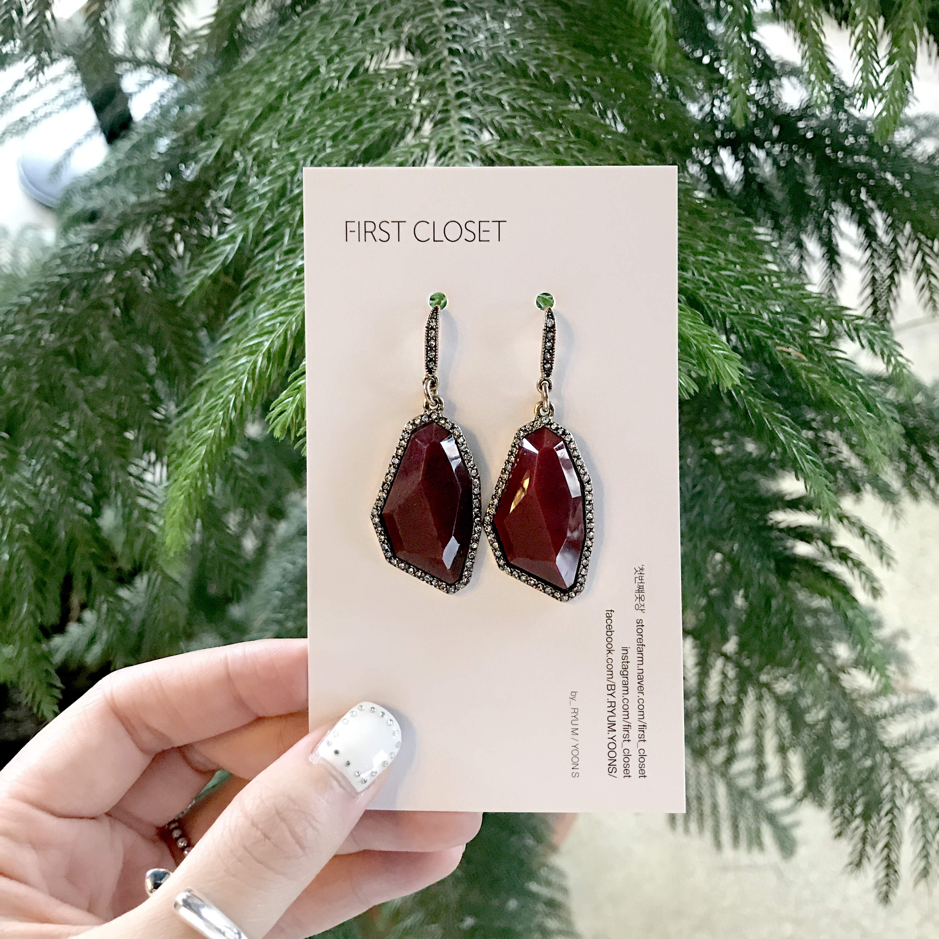 Deep Burgundy Stone Earrings First Wardrobe Drop A